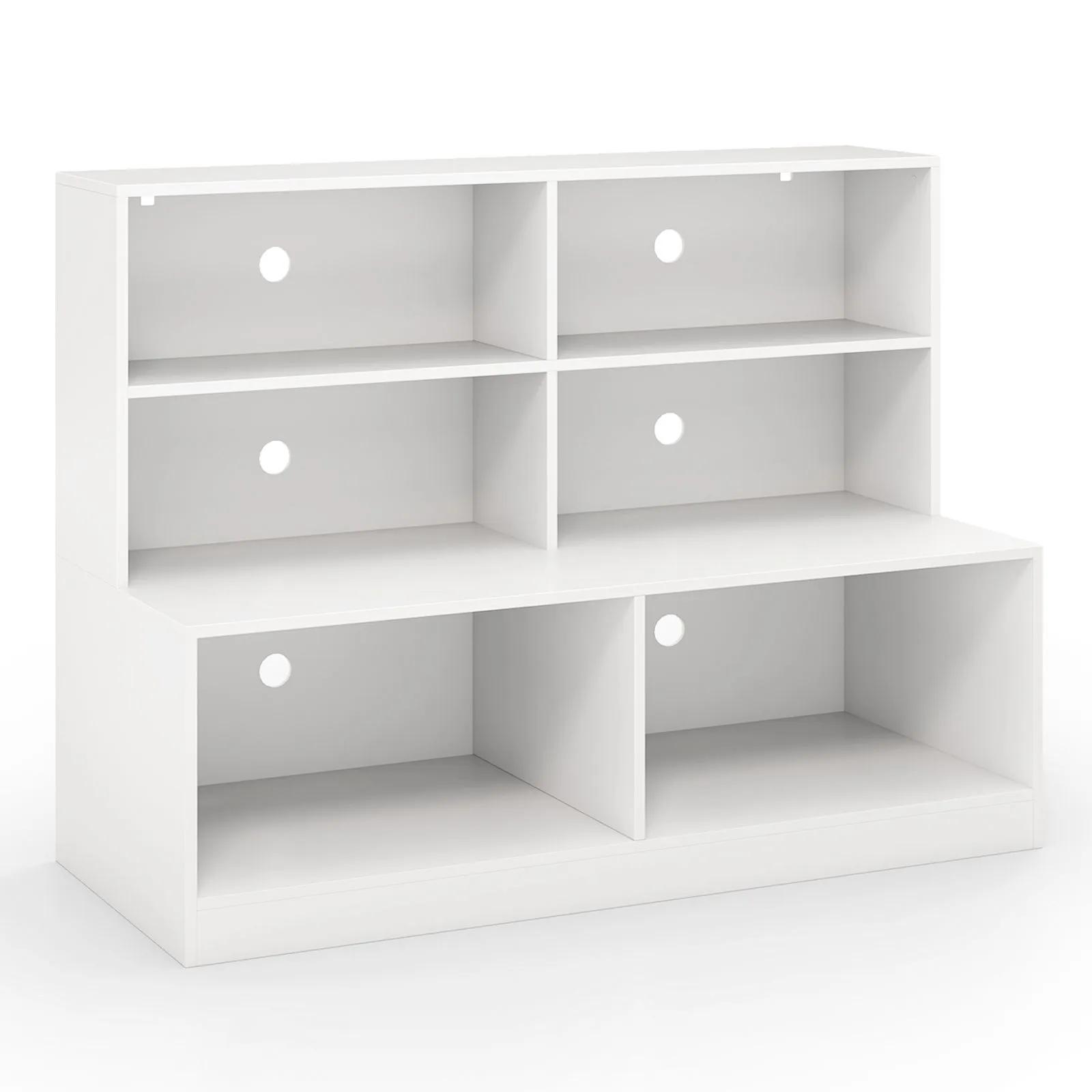 Costway Entryway Shoe Cabinet 2-in-1 Storage Cabinet & Shoe Bench Combo in White 5
