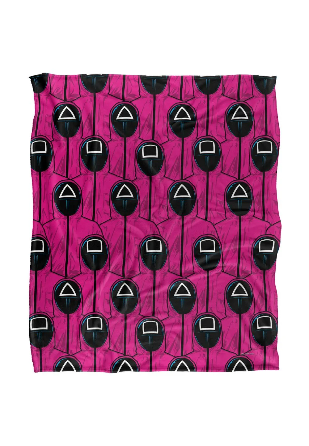 Netflix Squid Game Pink Guards Pattern Officially Licensed Silky Touch Super Soft Throw Blanket 152 x 127 cm in White
