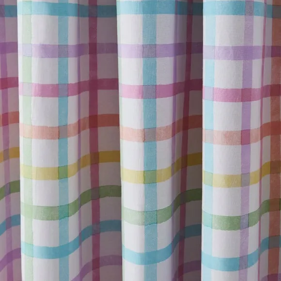 Rainbow Check Blackout Eyelet Curtains 3