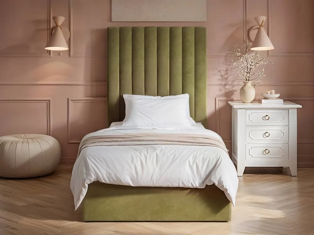 Flair Everley Single Ottoman Bed in Green 3