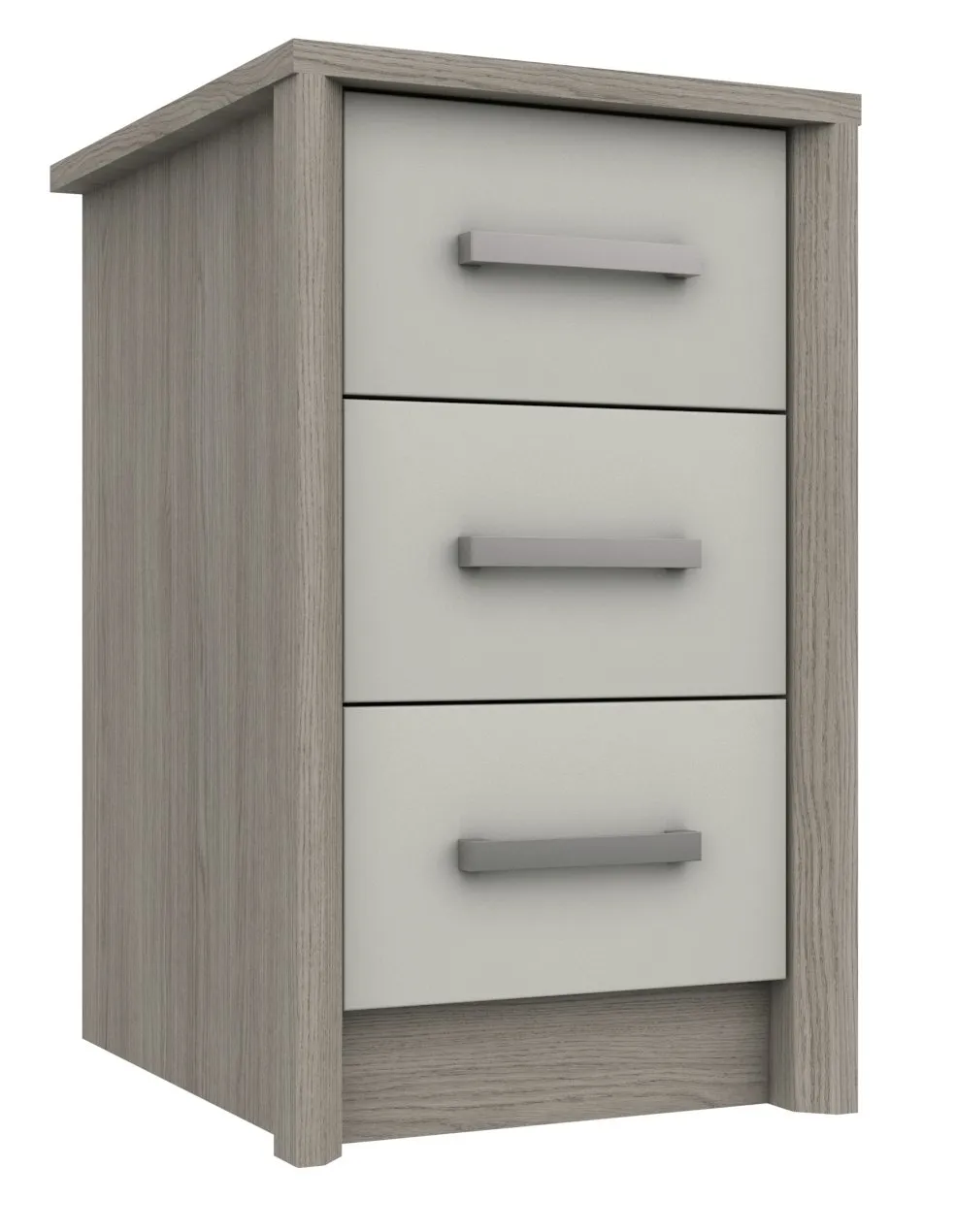 Grasmere 3 Drawer Bedside Table - White