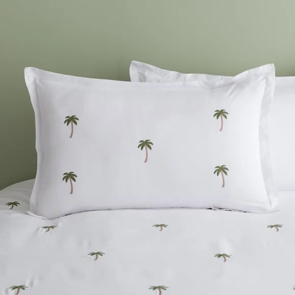 Palm Tree Embroidery Oxford Pillowcase