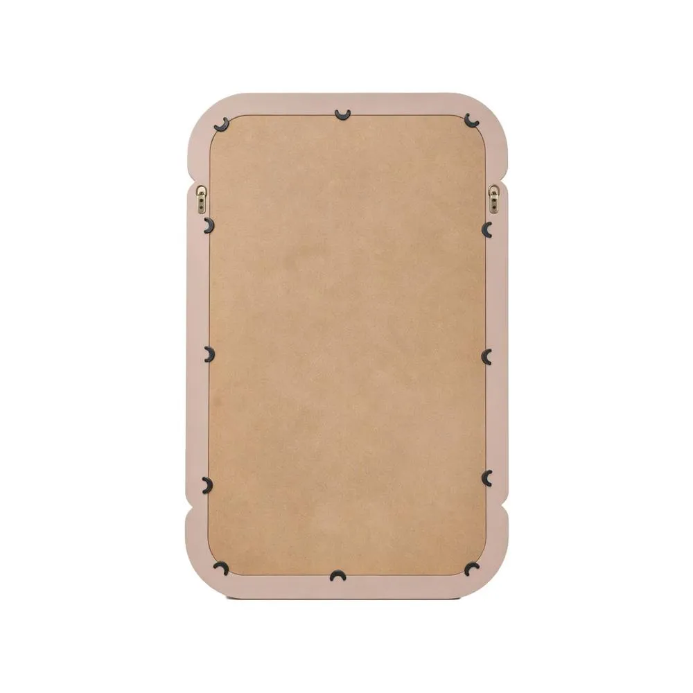 sweeek Rectangular mirror with wood decor 106cm in Nude 3