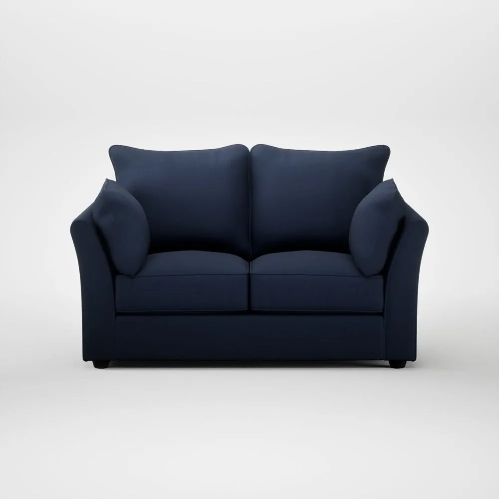 Heal's Tailor 2 Seater Sofa Smart Cotton Linen Indigo Black Feet 1