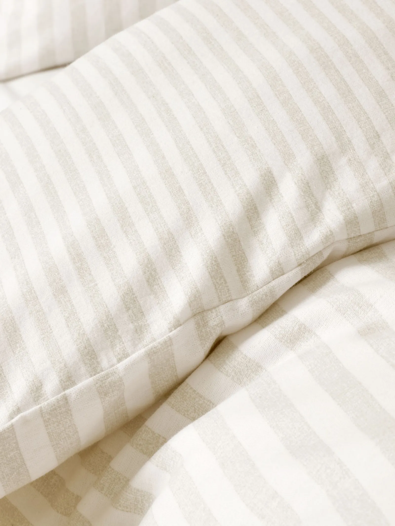 Catherine Lansfield Brushed Stripe 100% Cotton Duvet Cover Set in Natural 4