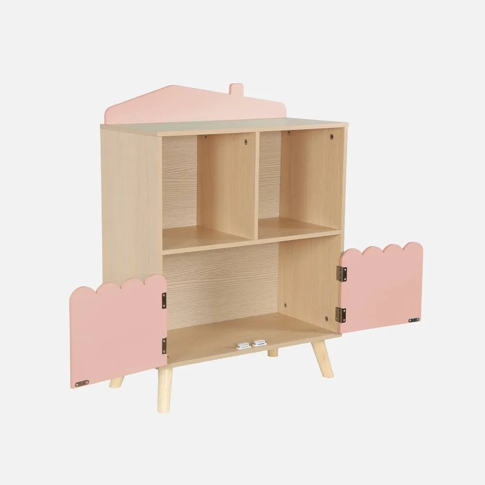 sweeek 2-shelf 2-door Bookcase in Pink 3