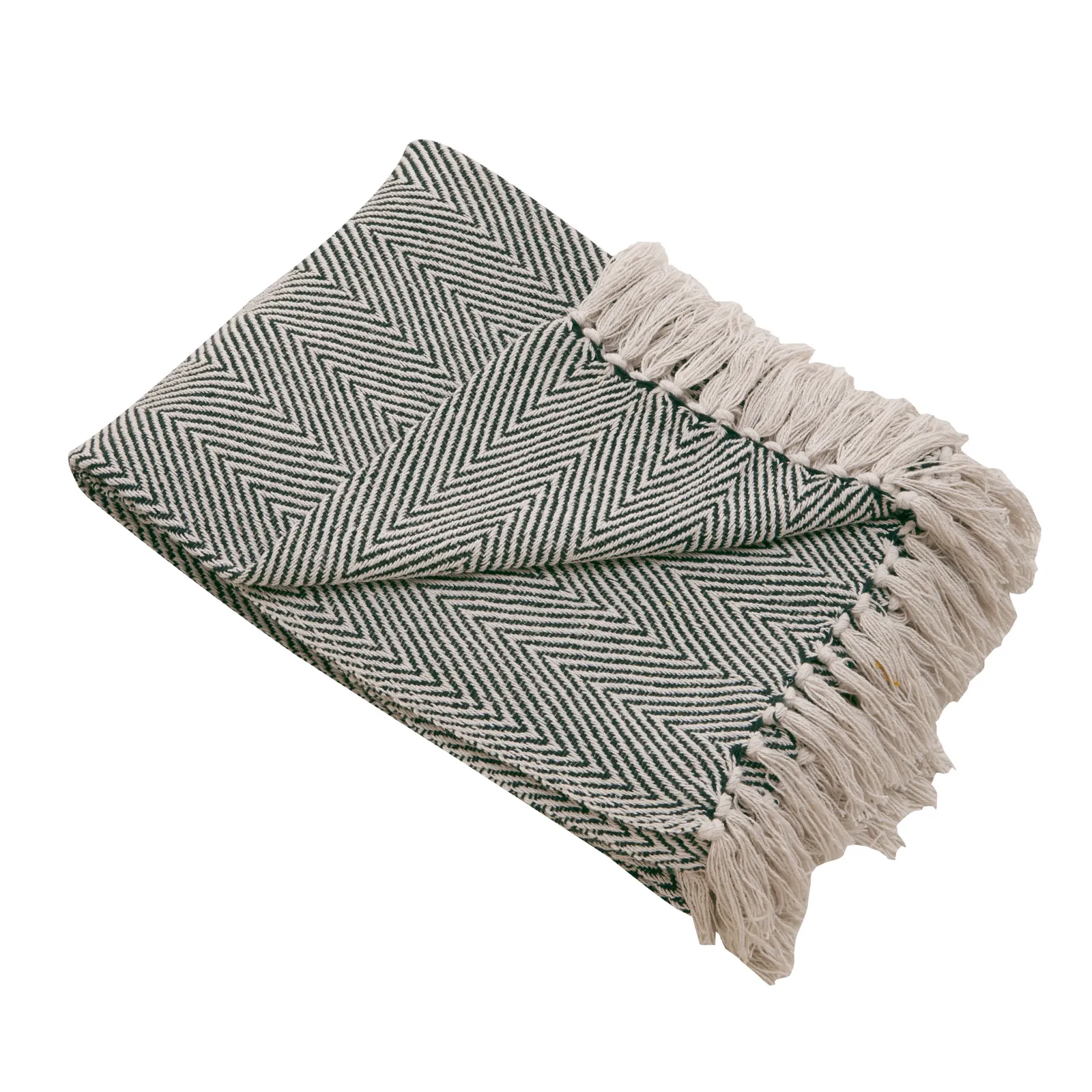 Jenson Herringbone 130cm x 180cm Throw Green