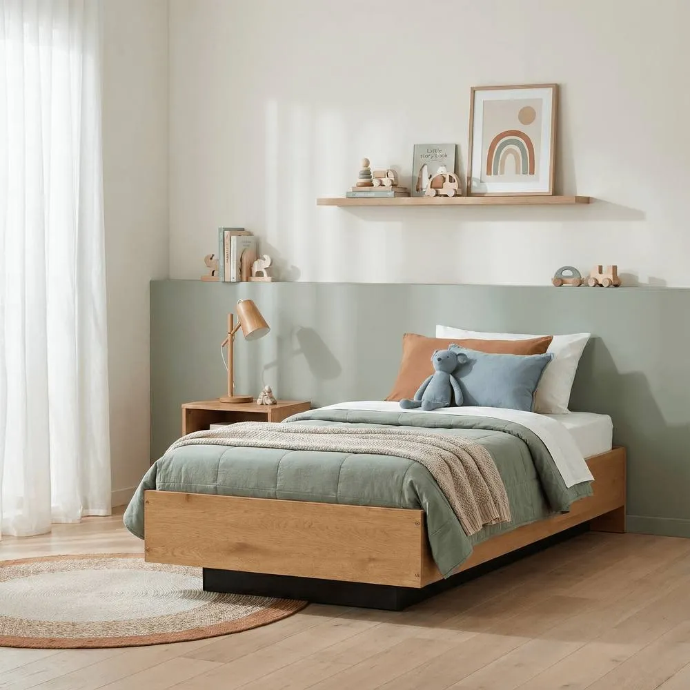 Nöa and Nani Koping 3ft Single Gas Lift Ottoman Bed with Storage in Natural Pine in Brown 2