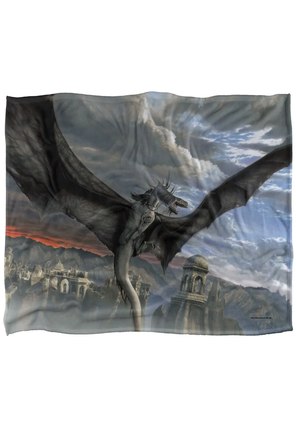 Lord of the Rings The Blanket, 152x127 cm Fellbeast Painting Silky Touch Super Soft Throw Blanket in White