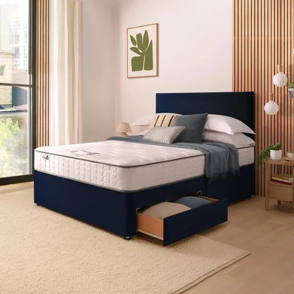 Silentnight Divan Bed With Velvet Paris Headboard and 800 Pocket Sprung Mattress 3