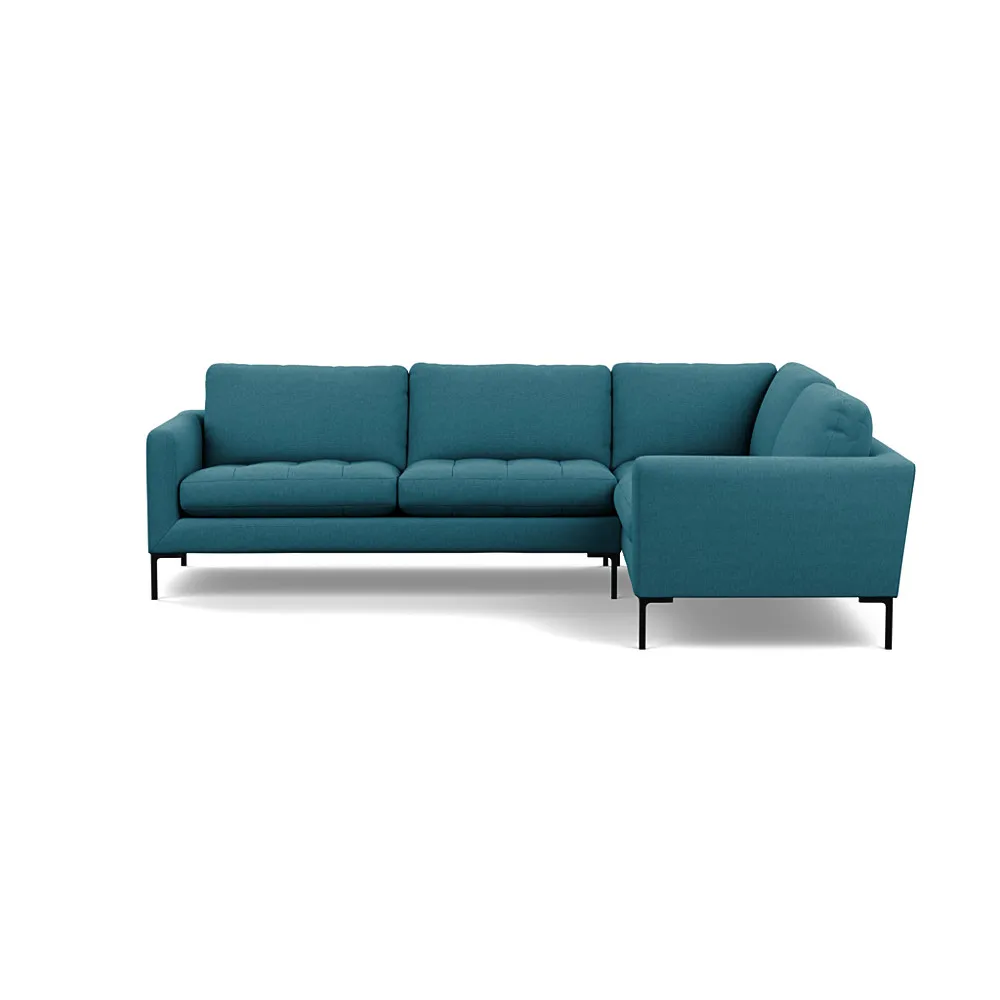 Heal's Eton Right Hand Facing Corner Sofa Brushed Cotton Cadet Black Feet