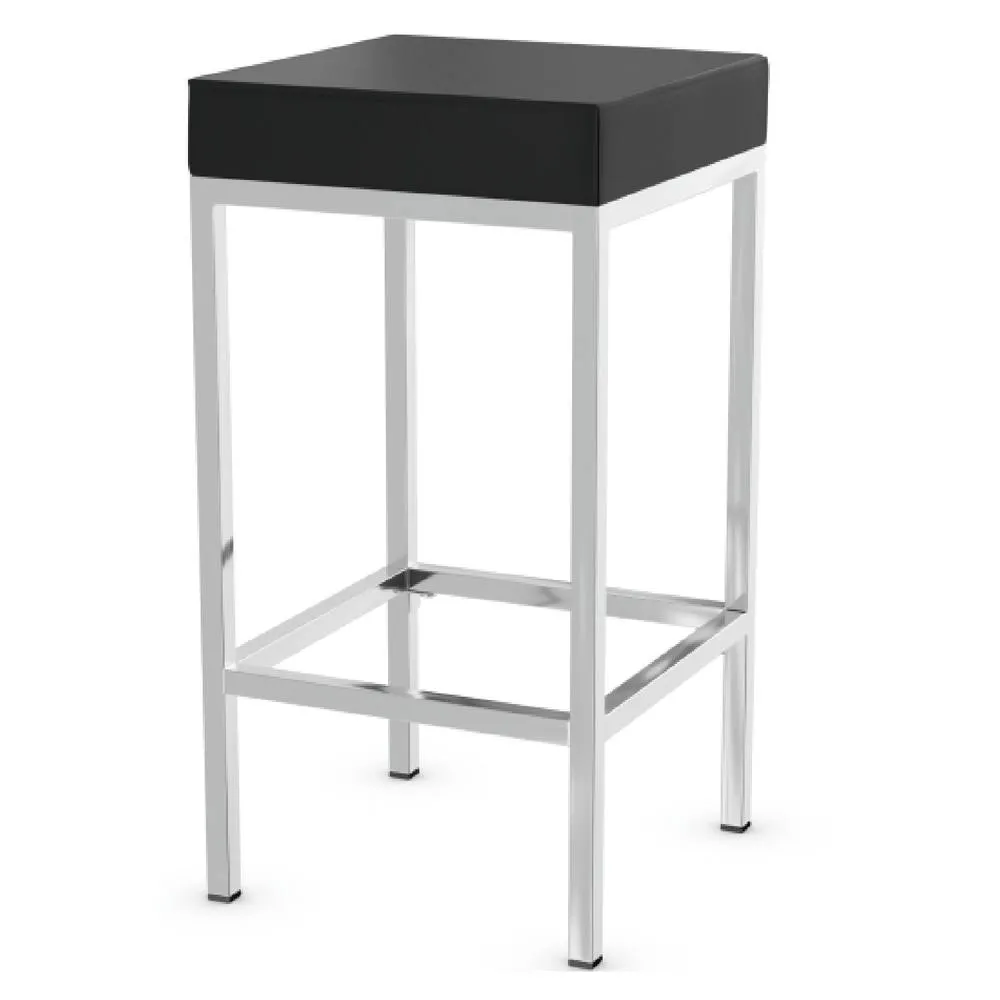 netfurniture Ernest Kitchen Bar Stool Black Padded Seat Chrome Frame 6