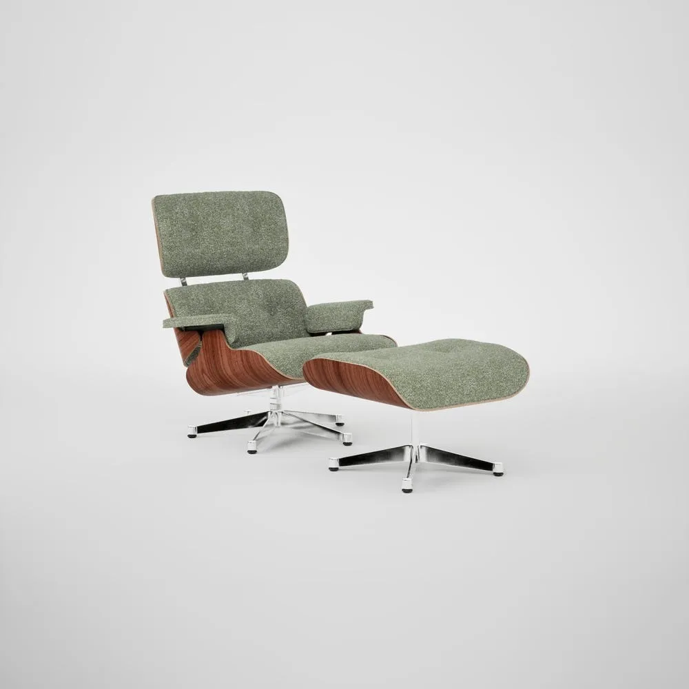 Vitra Eames Lounge Chair & Ottoman Santos Palisander Contemporary Nubia 09 Ivory Forest Polished Base 04 1