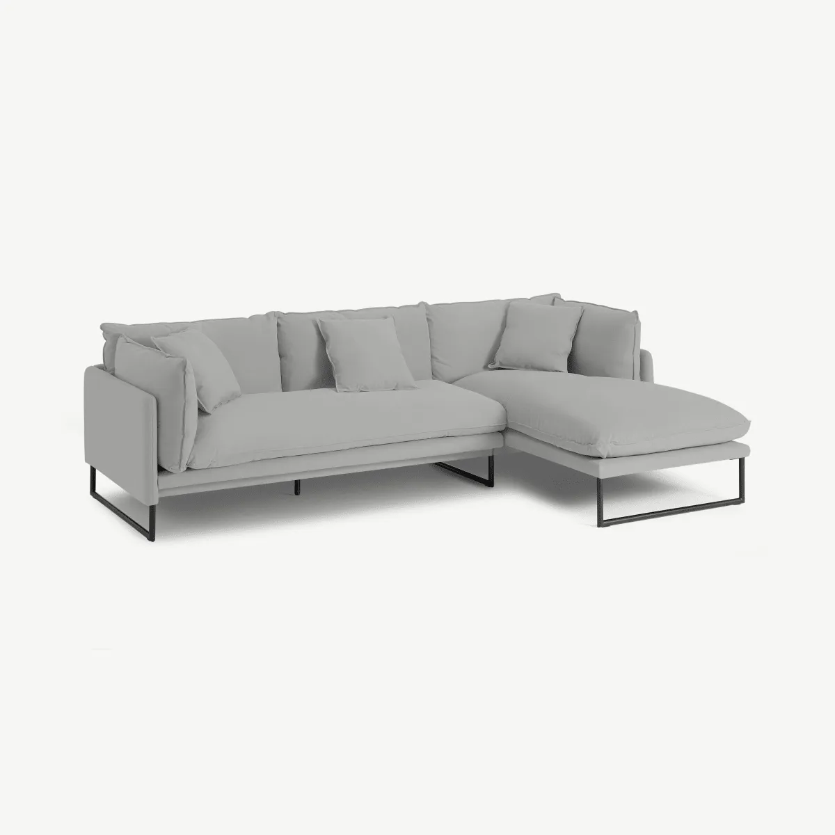 Malini Right Hand Facing Chaise End Sofa, Mineral Cotton & Linen Mix