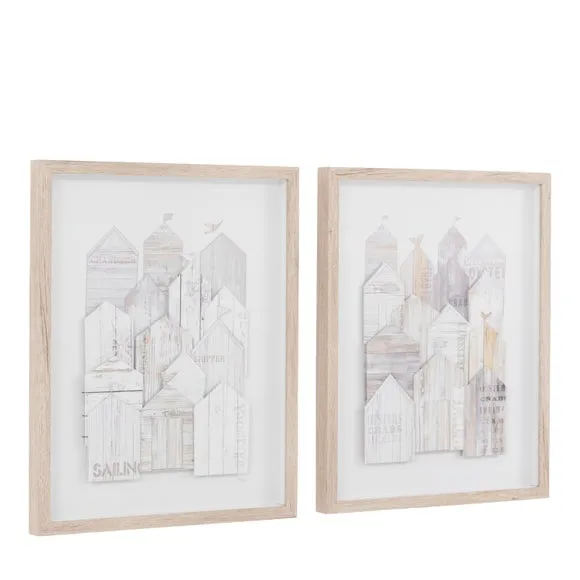 Cedar and Sage Set of 2 Beach Hut Portrait Framed Prints 6