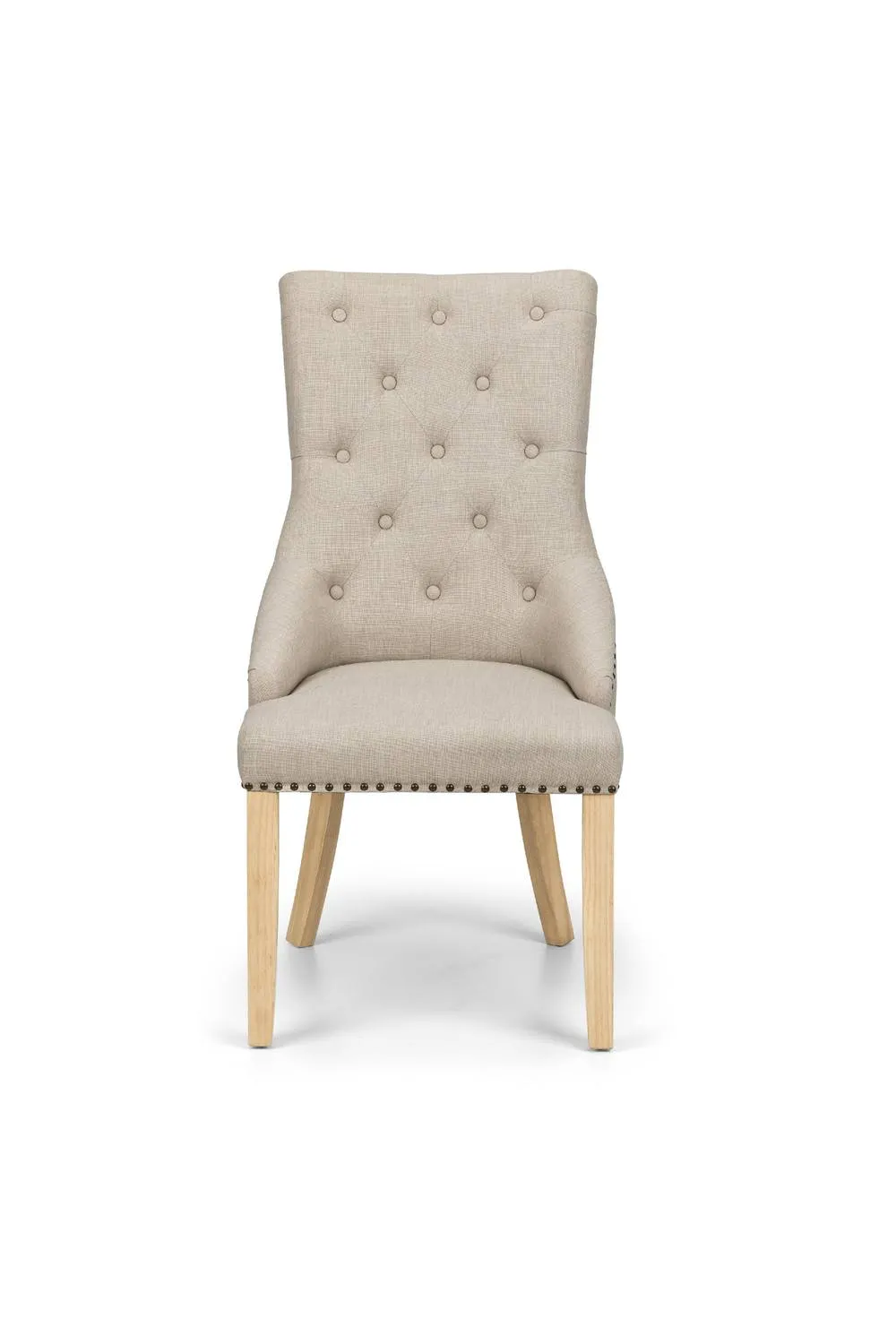 Julian Bowen Loire Buttoned Back Upholstered Dining Chair (Set of 2) in Light Beige 6