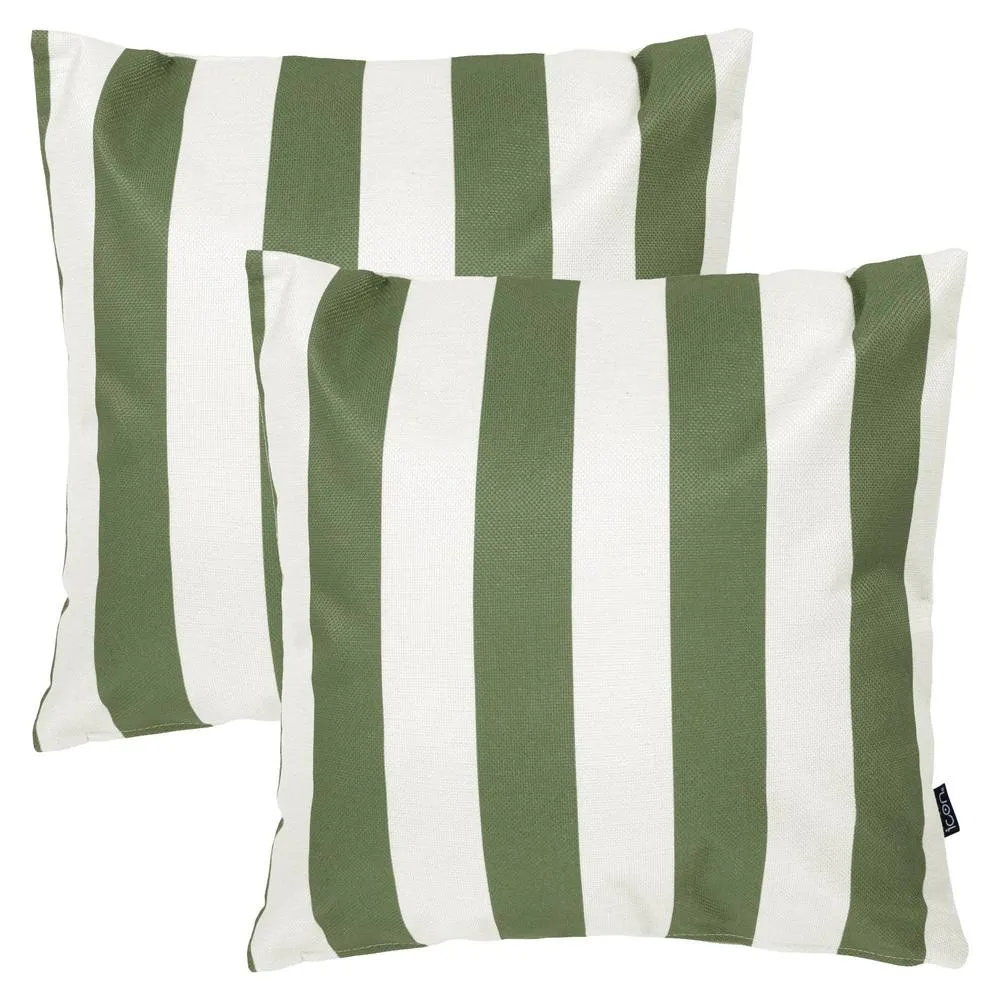 icon 2 Pack Cushion 43x43 Kyoto Fabric, Stripe, Olive