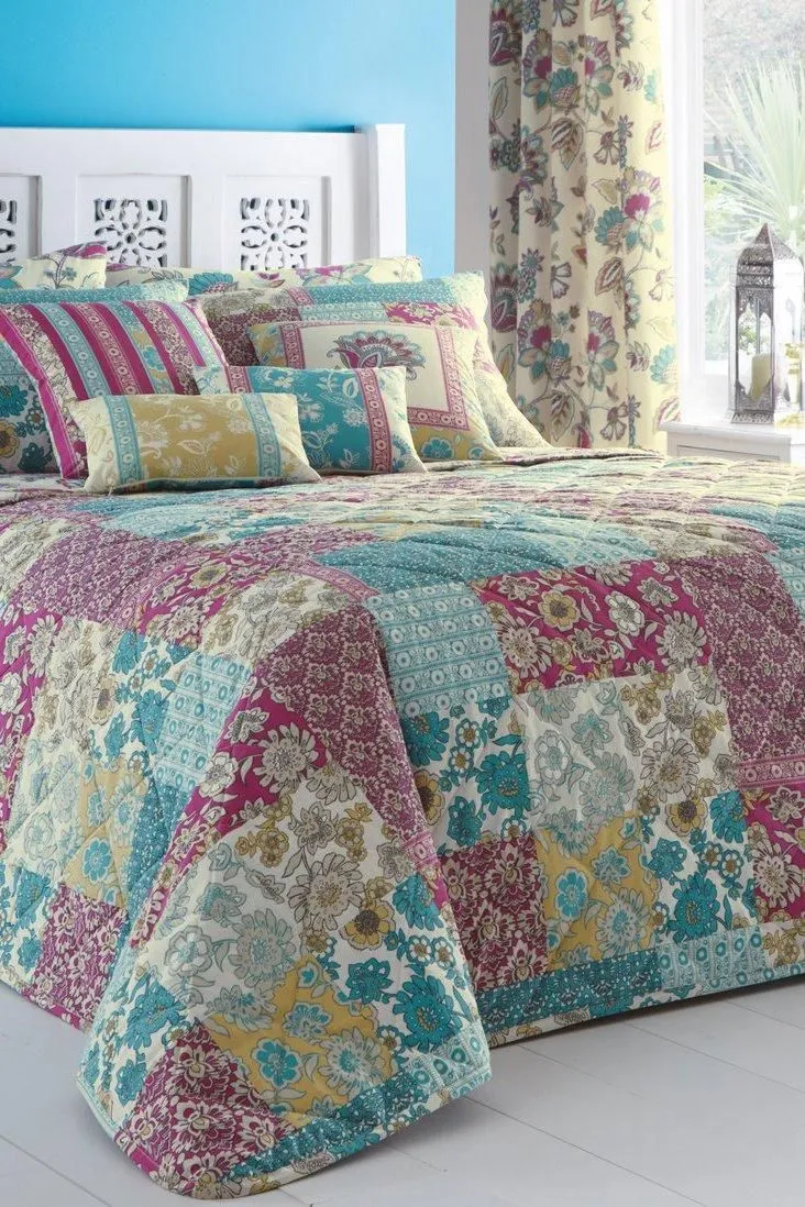 Dreams & Drapes 'Marinelli' Hand Painted Floral Print Duvet Cover Set in Teal 2