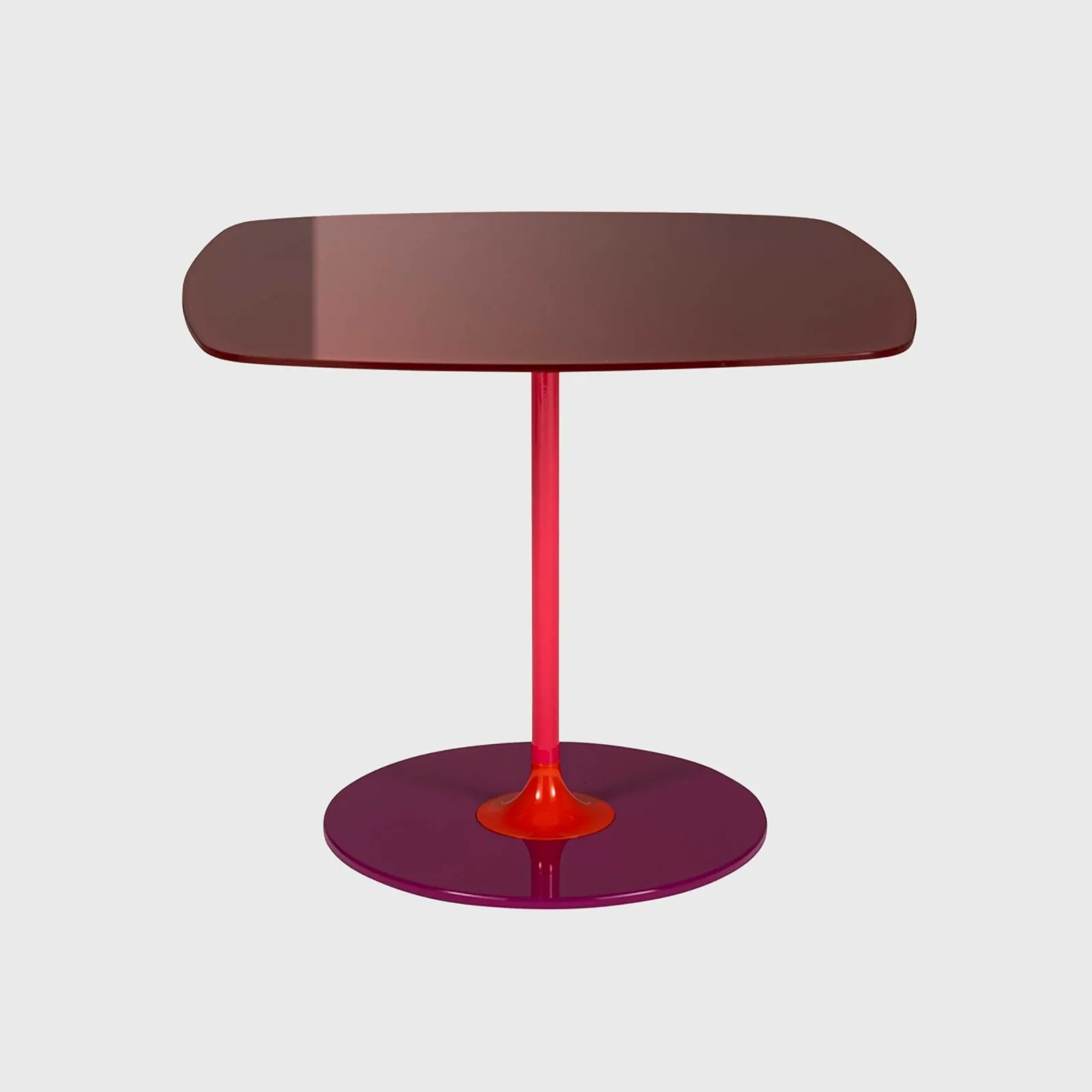 Kartell Thierry Side Table 50X50X40 Burgundy, Red Glass | Barker & Stonehouse