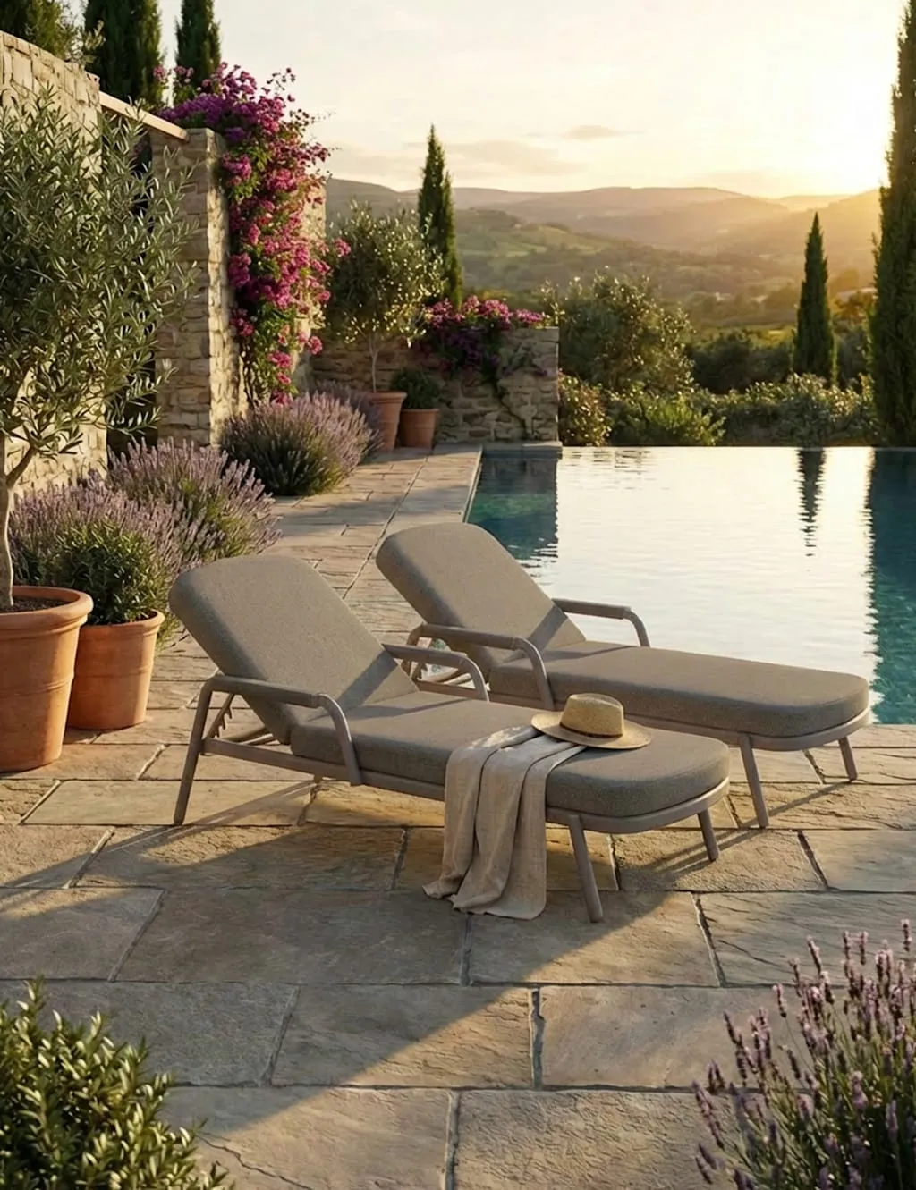 Royalcraft Set of 2 Haze Sun Loungers Grey