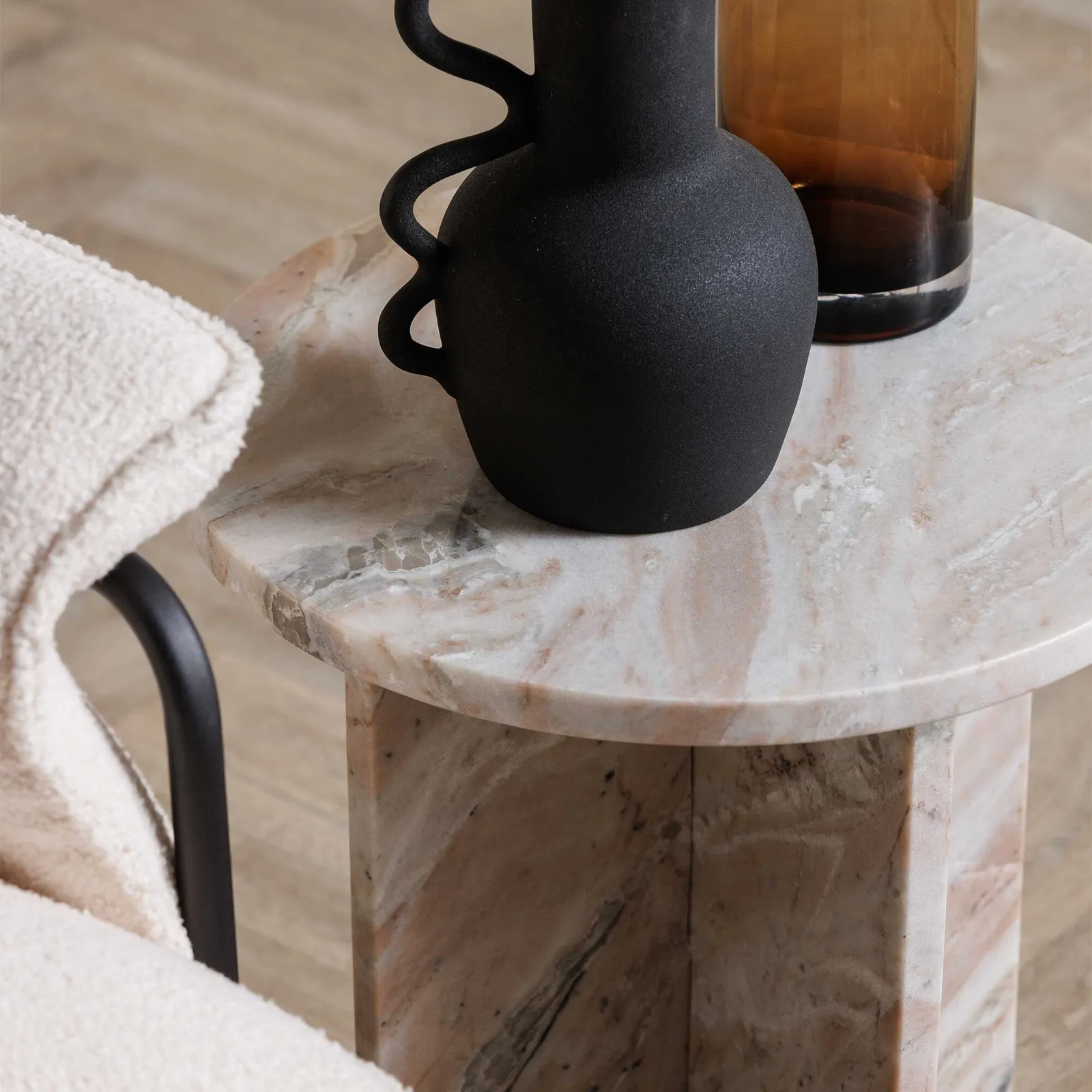 Santana Side Table Marble, Round, Brown | Barker & Stonehouse 6