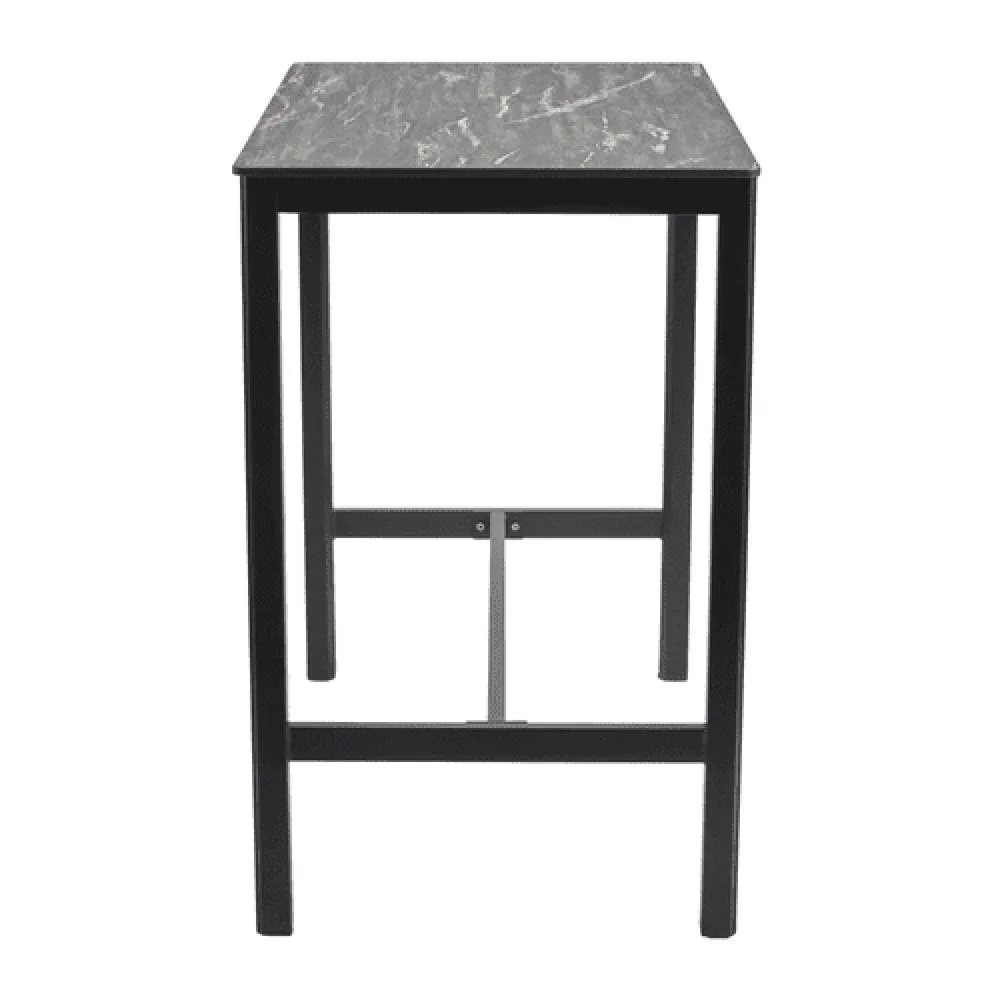 netfurniture Richmond Marble Poseur Table Black with Paris Table Base - 119 X 69cm 3