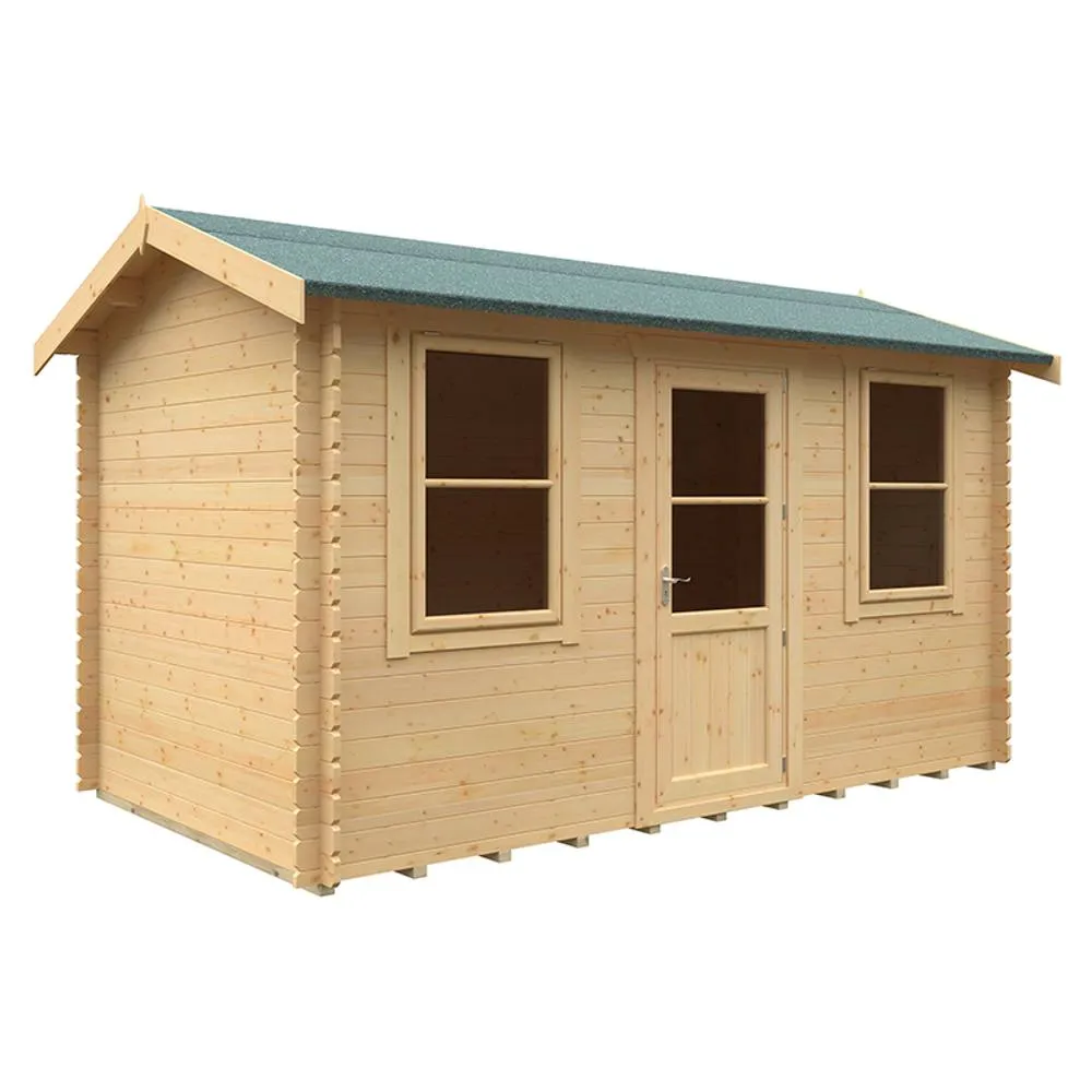 Buttercup Farm 14x8 The Skipton 28mm Cabin - L415 x W235 x H262.3 cm in Natural