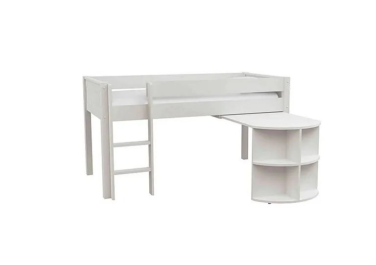 Chase Mid Sleeper with Desk - White