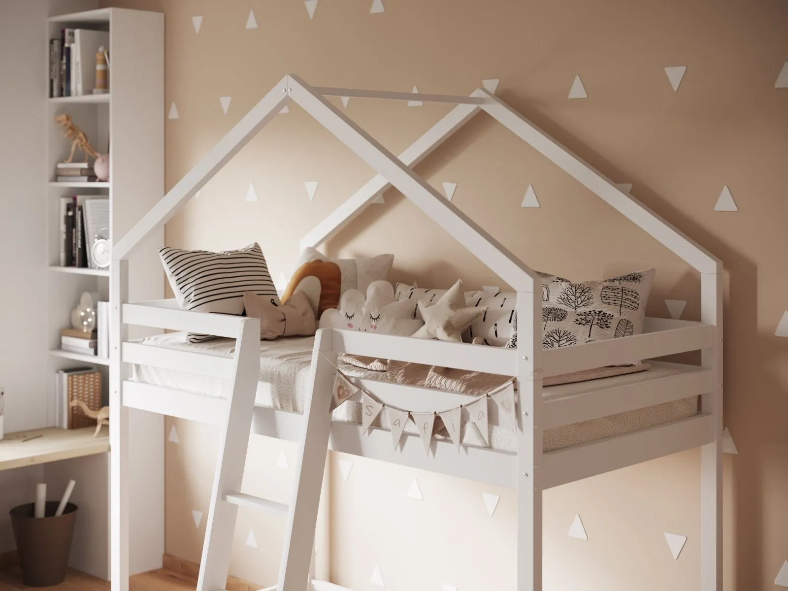 Flair Nook House Mid Sleeper Bed in White 5