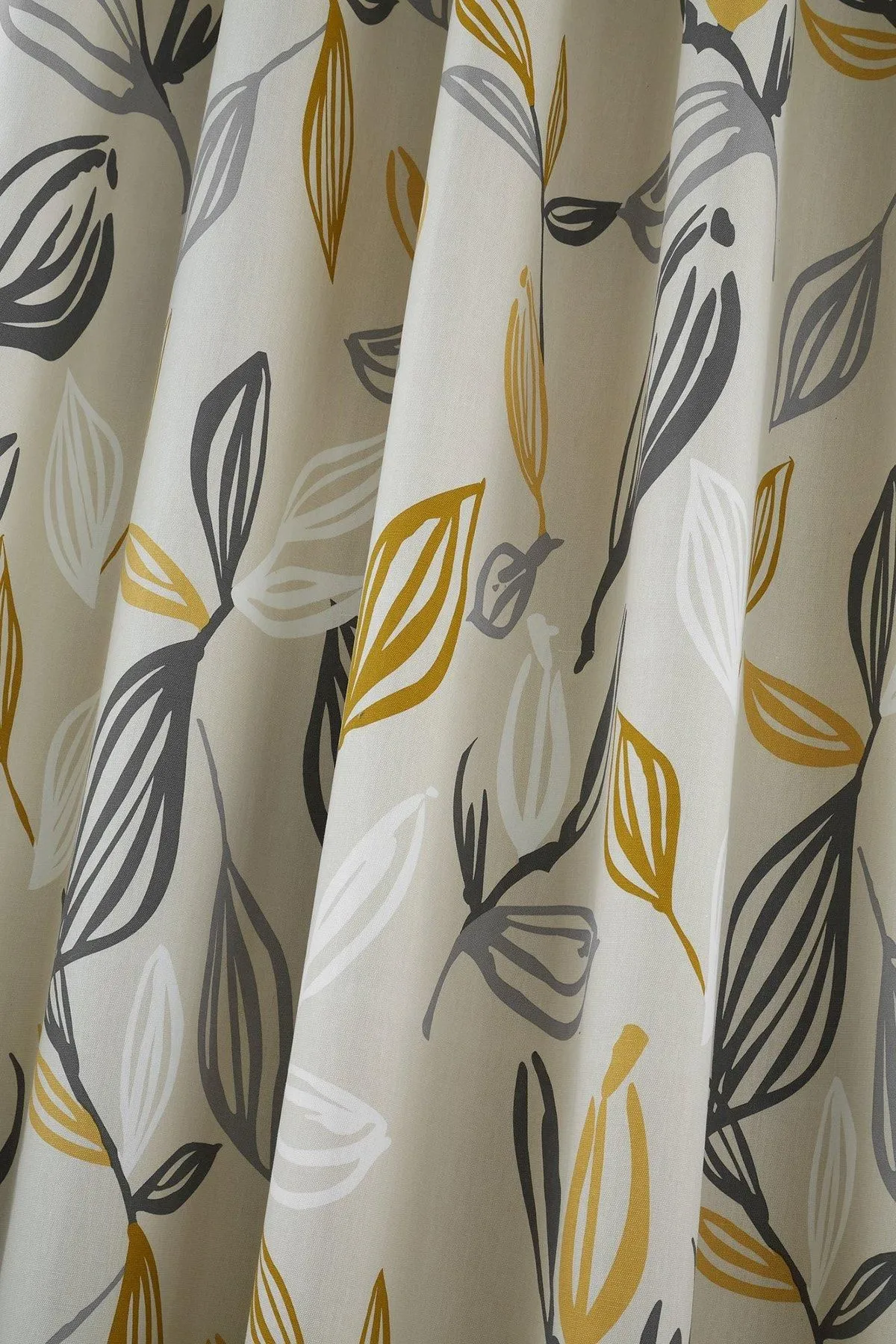 Fusion 'Ensley' 100% Cotton Botanical Print Pair of Eyelet Curtains in Mustard 5