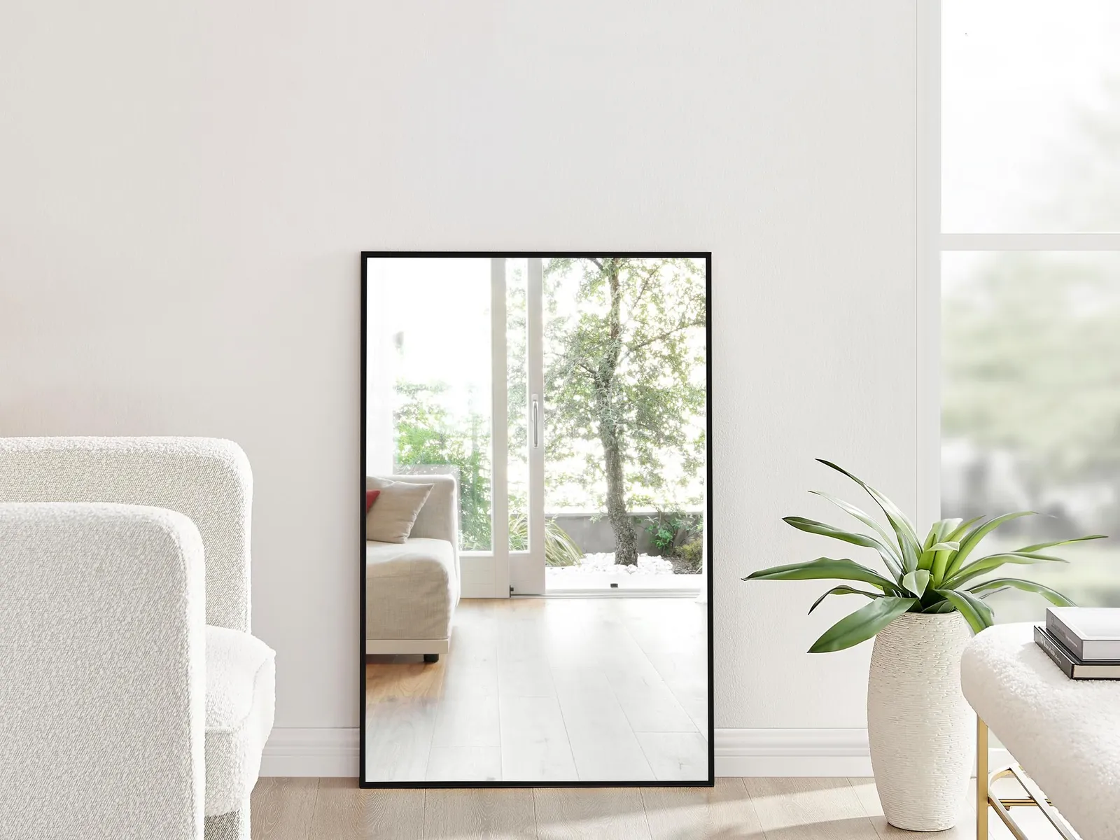 FurnitureboxUK Emma Small 100x66cm Framed Rectangular Vertical Living Room Hallway Wall Mirror in Black 3