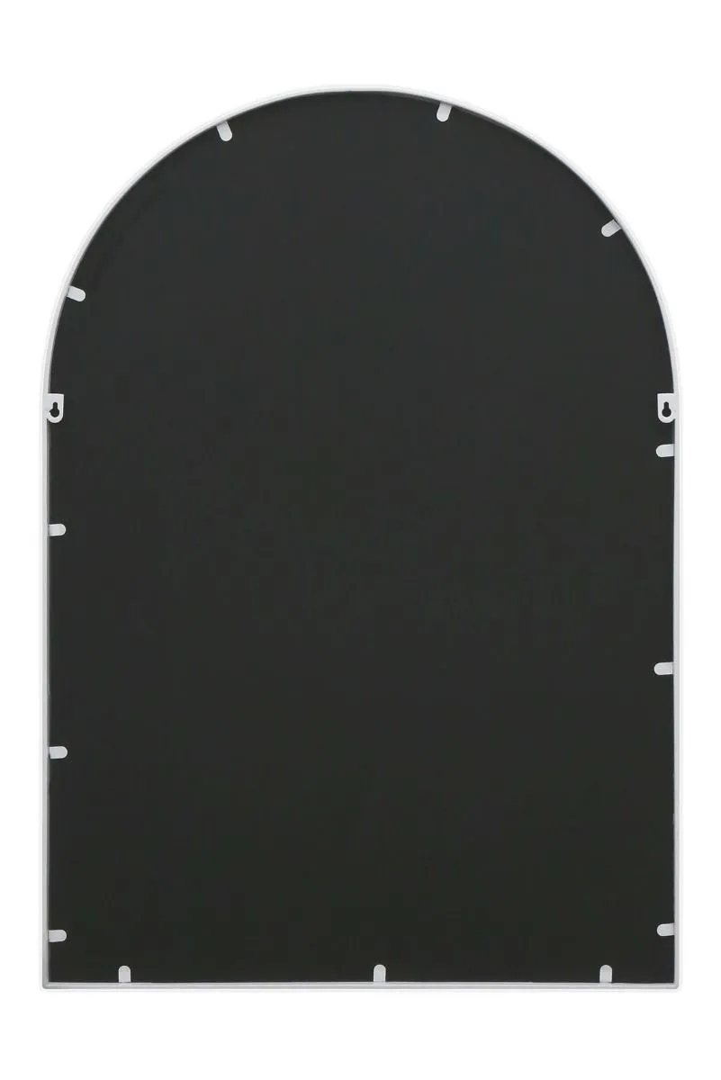 MirrorOutlet White Metal Framed Arched Wall Mirror 39" X 27" (100CM X 70CM) 3