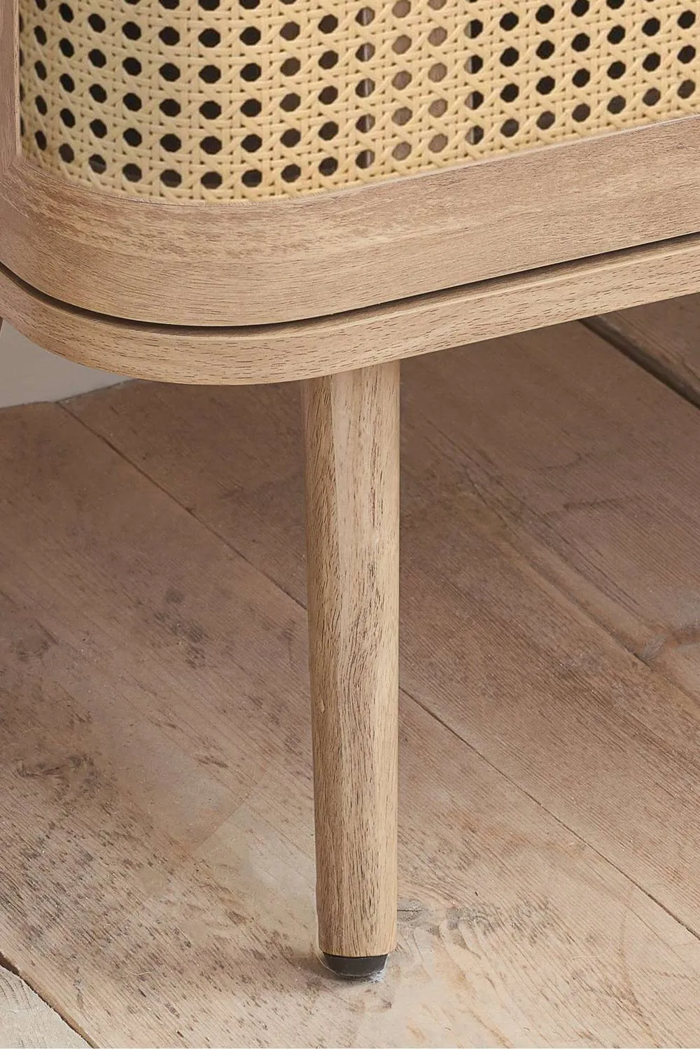 Birlea Pair of Rattan Bedside Cabinet 1 Drawer Oak Sark Side Table in Natural 3