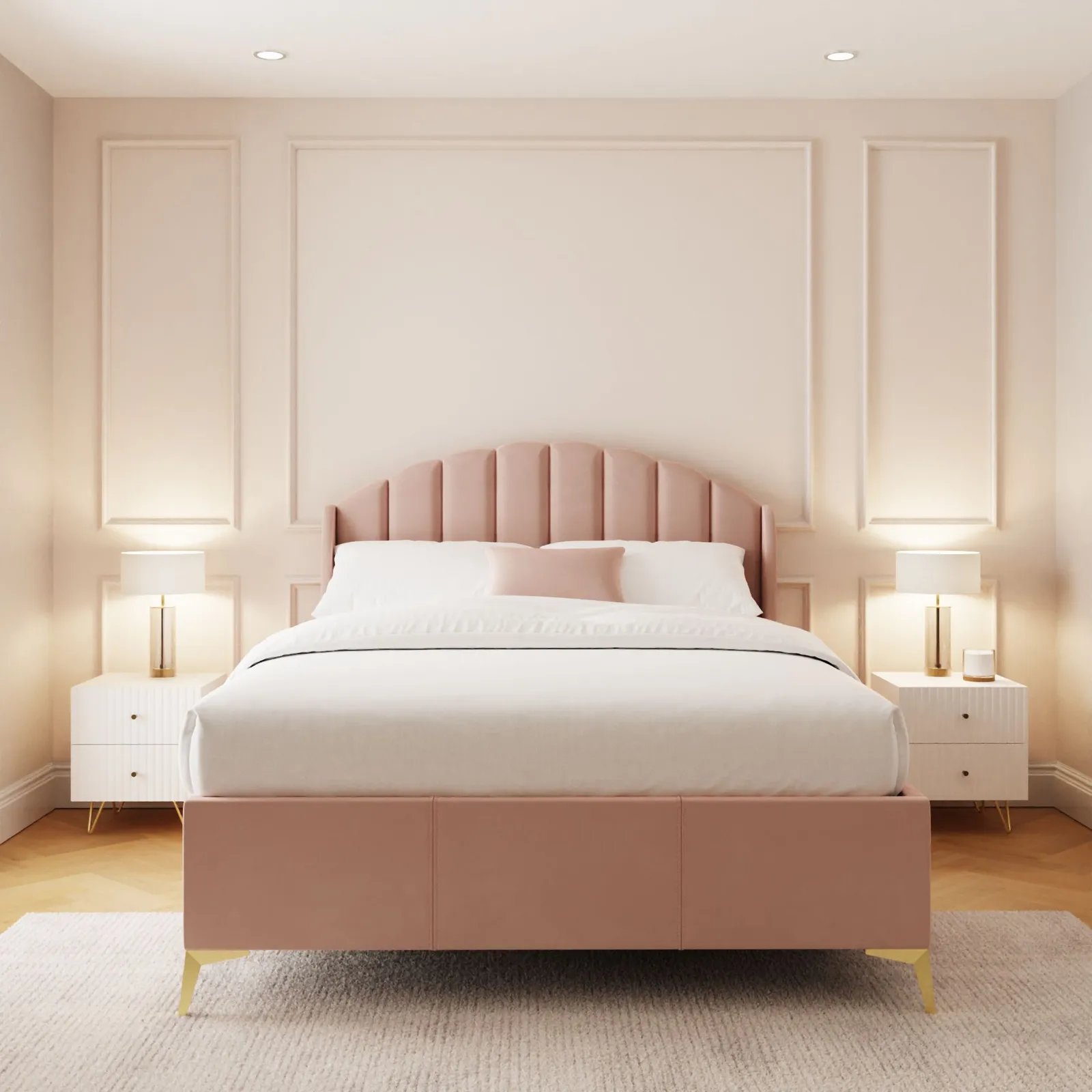 GFW Pettine End Lift Ottoman Storage Bed in Pink 3