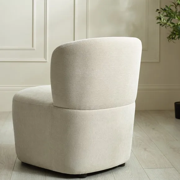 Lunetta Chenille Armless Accent Chair 2