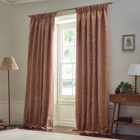 Morris & Co. Acorn Tonal Jacquard Pencil Pleat Curtains 1