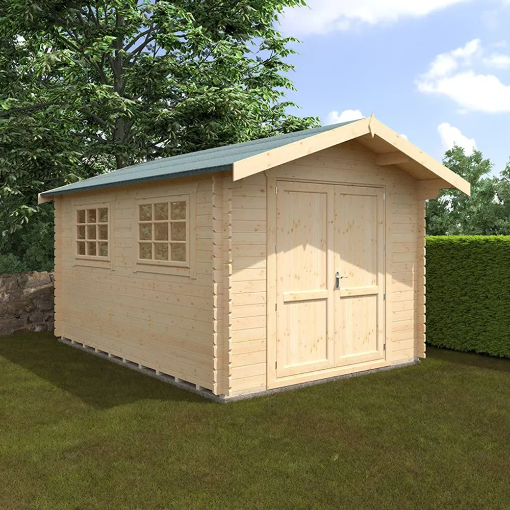 Buttercup Farm 14x10 The Marlborough 28mm Cabin - L415 x W295 x H261.6 cm in Natural 2
