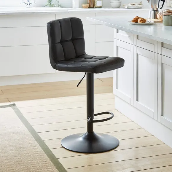 Jasmine Adjustable Height Swivel Bar Stool, Faux Leather 2