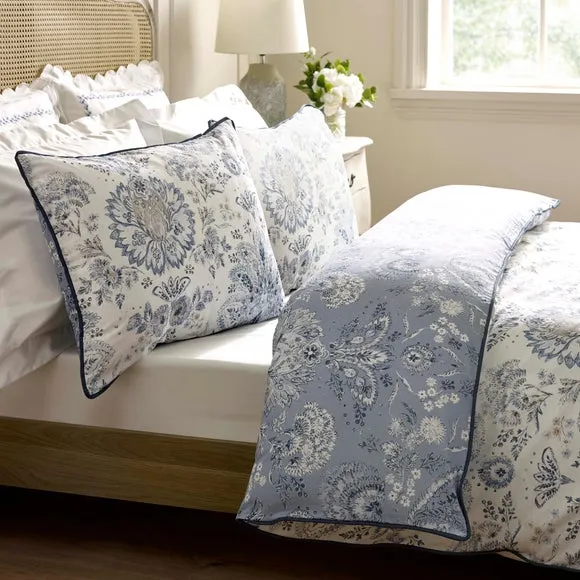 Dorma Archive Romeo 300 Thread Count 100% Cotton Duvet Cover & Pillowcase Set 4