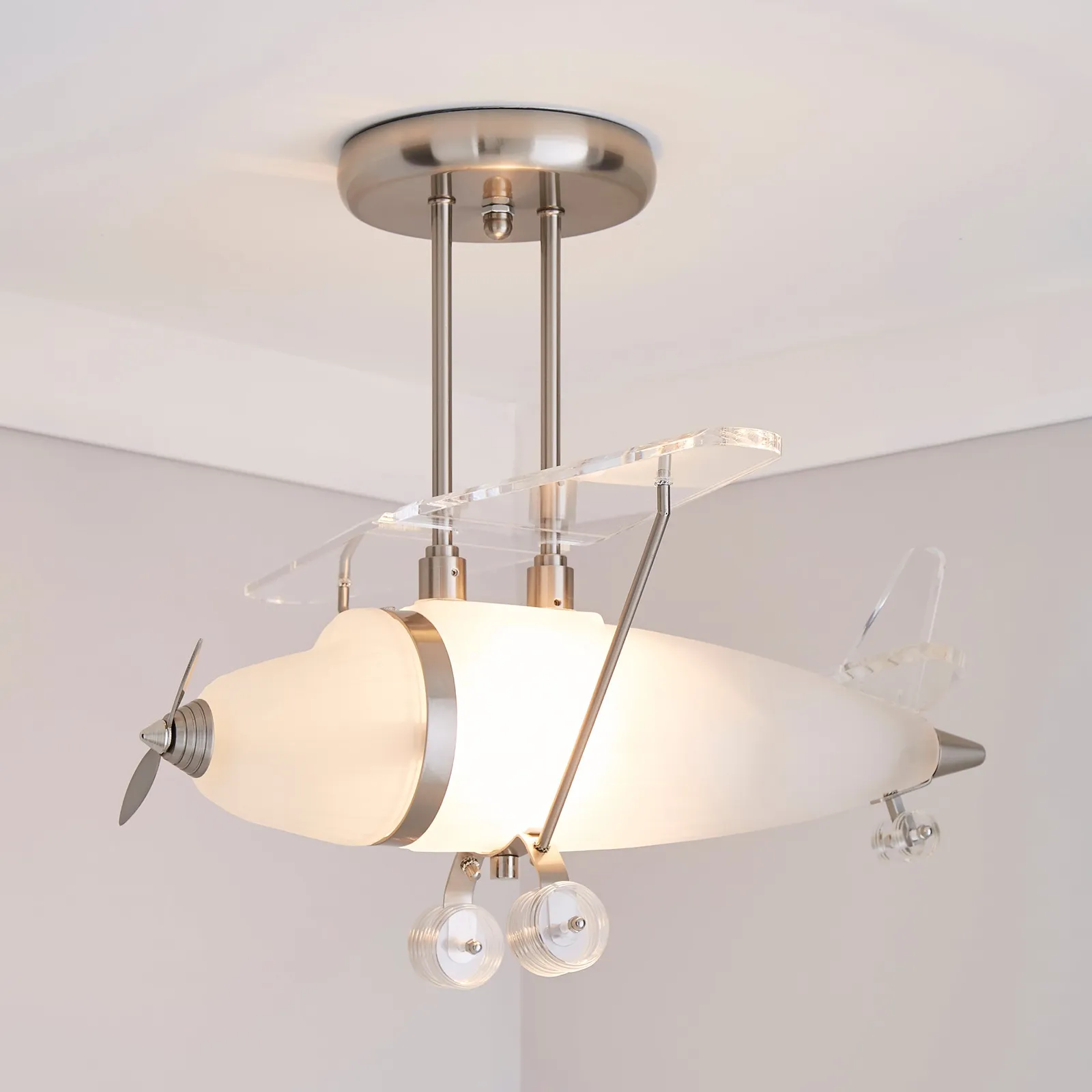 Airplane 1 Light Ceiling Fitting Silver