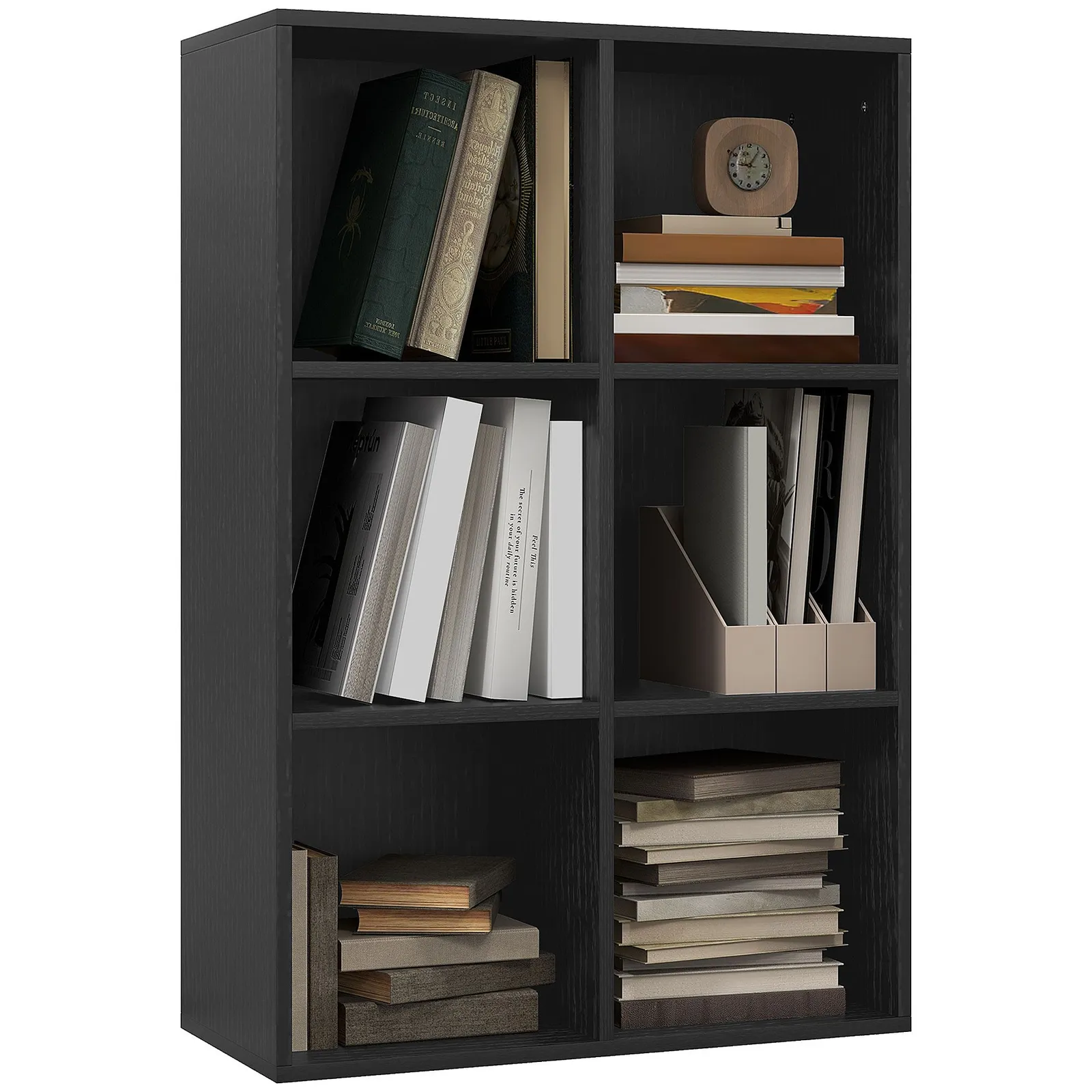 HOMCOM Cubic Cabinet Bookcase Storage Shelves for Home Office in Black 2