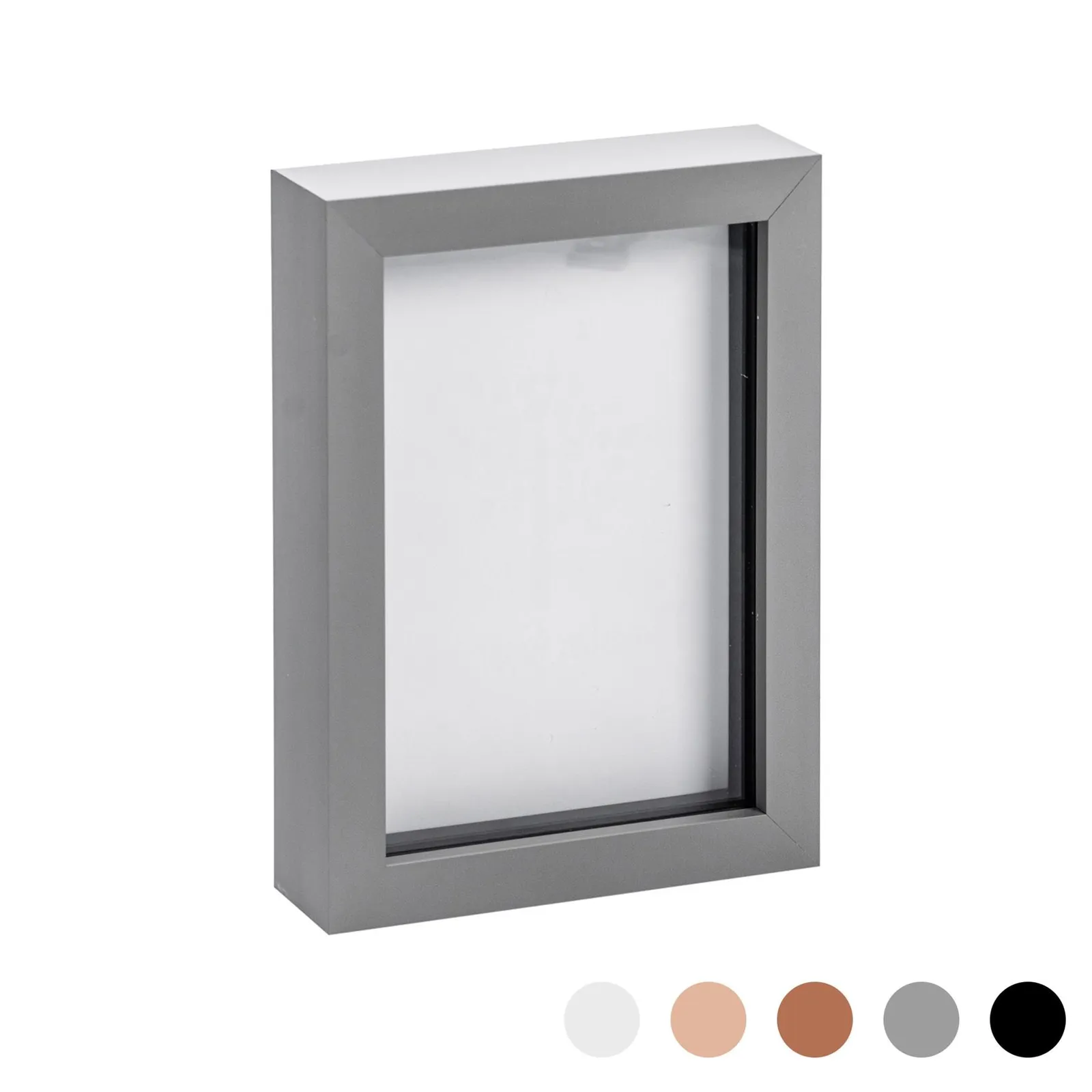 Nicola Spring 3D Box Photo Frame - 5 x 7" in Grey 1