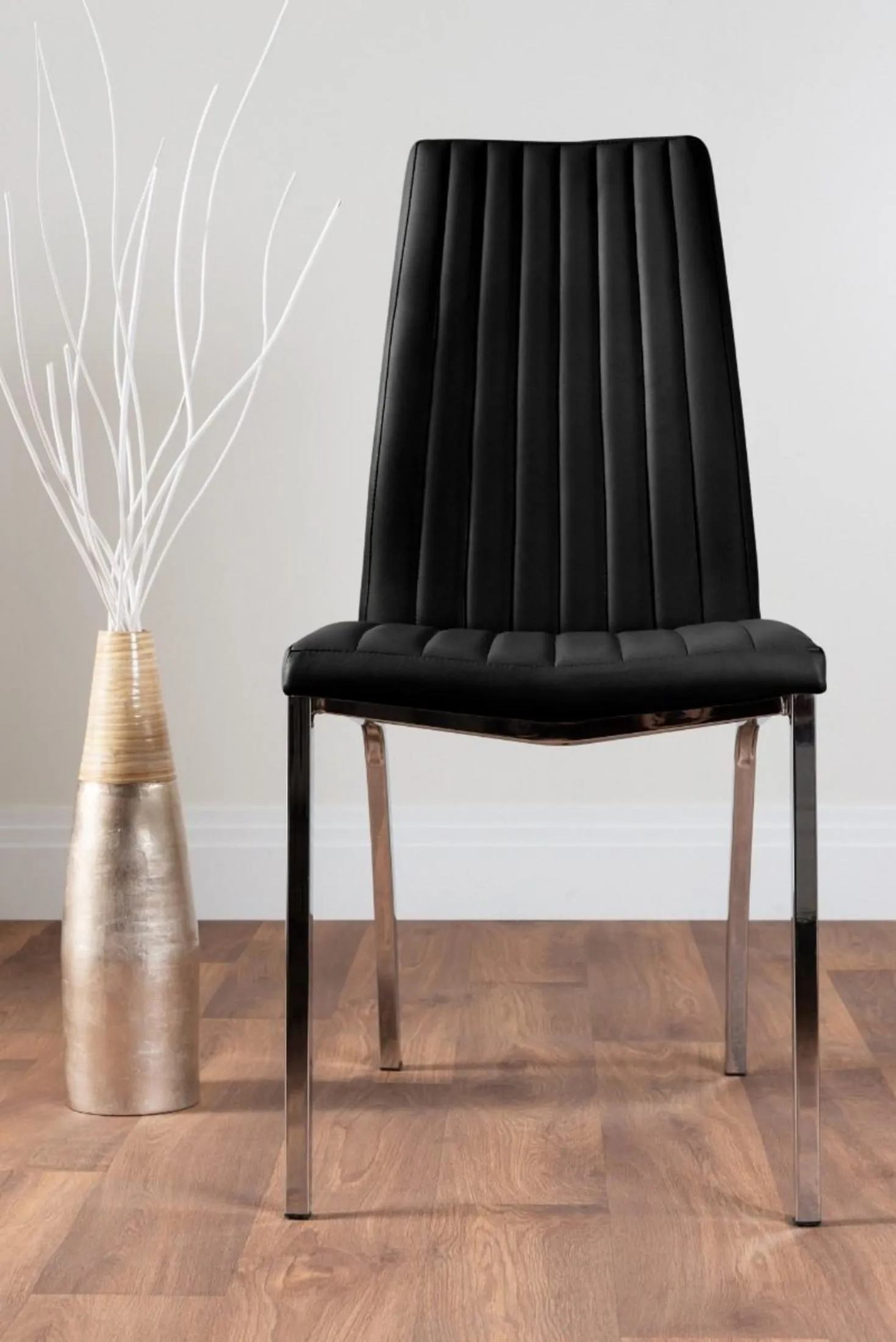 FurnitureboxUK Giovani 4 Grey Dining Table & 4 Isco Chairs in Black 6