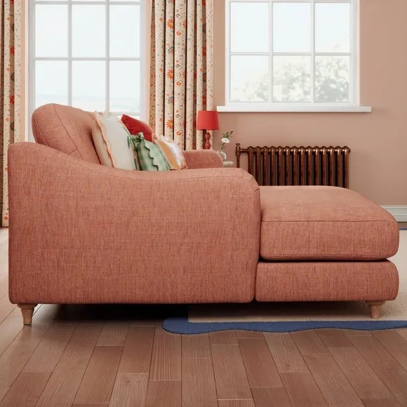 Hattie Slub Faux Linen Corner Chaise 2