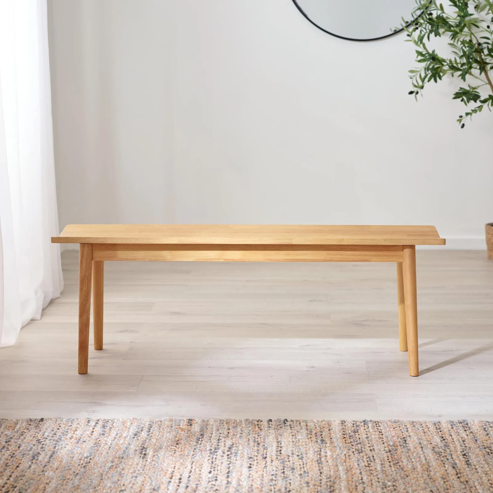 FurnitureboxUK Lynton Small Solid Wood Rustin Farmhouse Dining Bench in Light Oak 3
