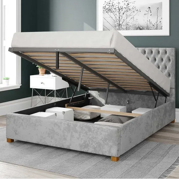 Monroe Mirazzi Velvet Ottoman Bed Frame 2