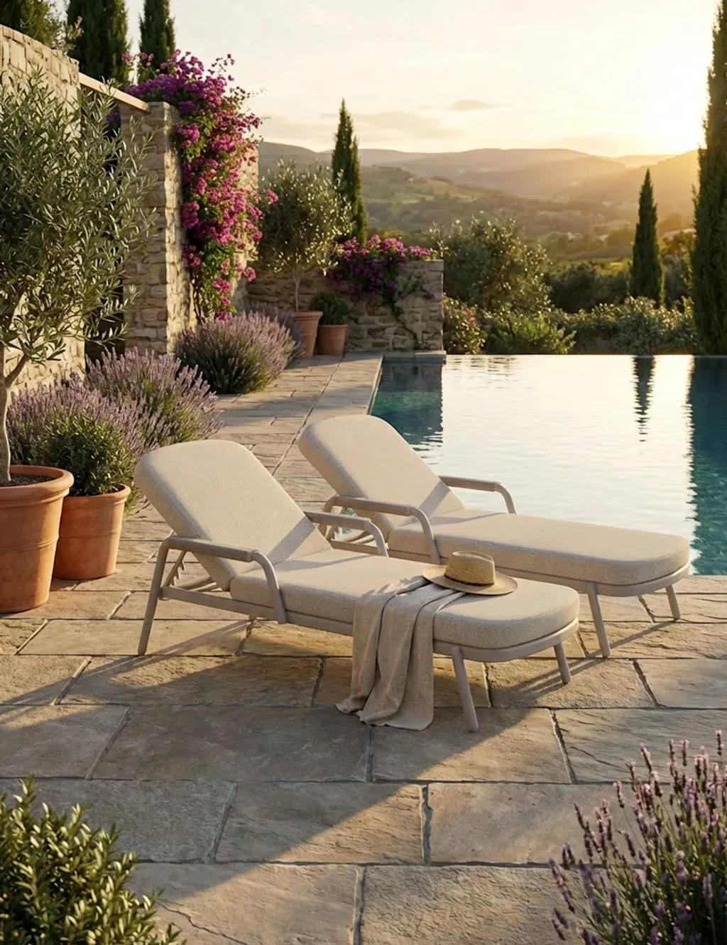 Royalcraft Set of 2 Haze Sun Loungers Beige