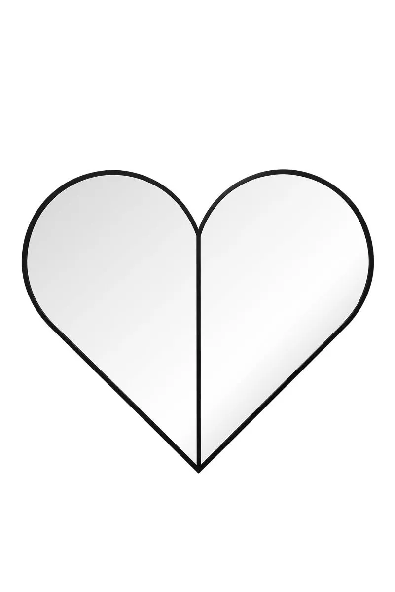 MirrorOutlet Black Metal Framed Heart Shaped Wall Garden Mirror (180CM X 180CM) 3