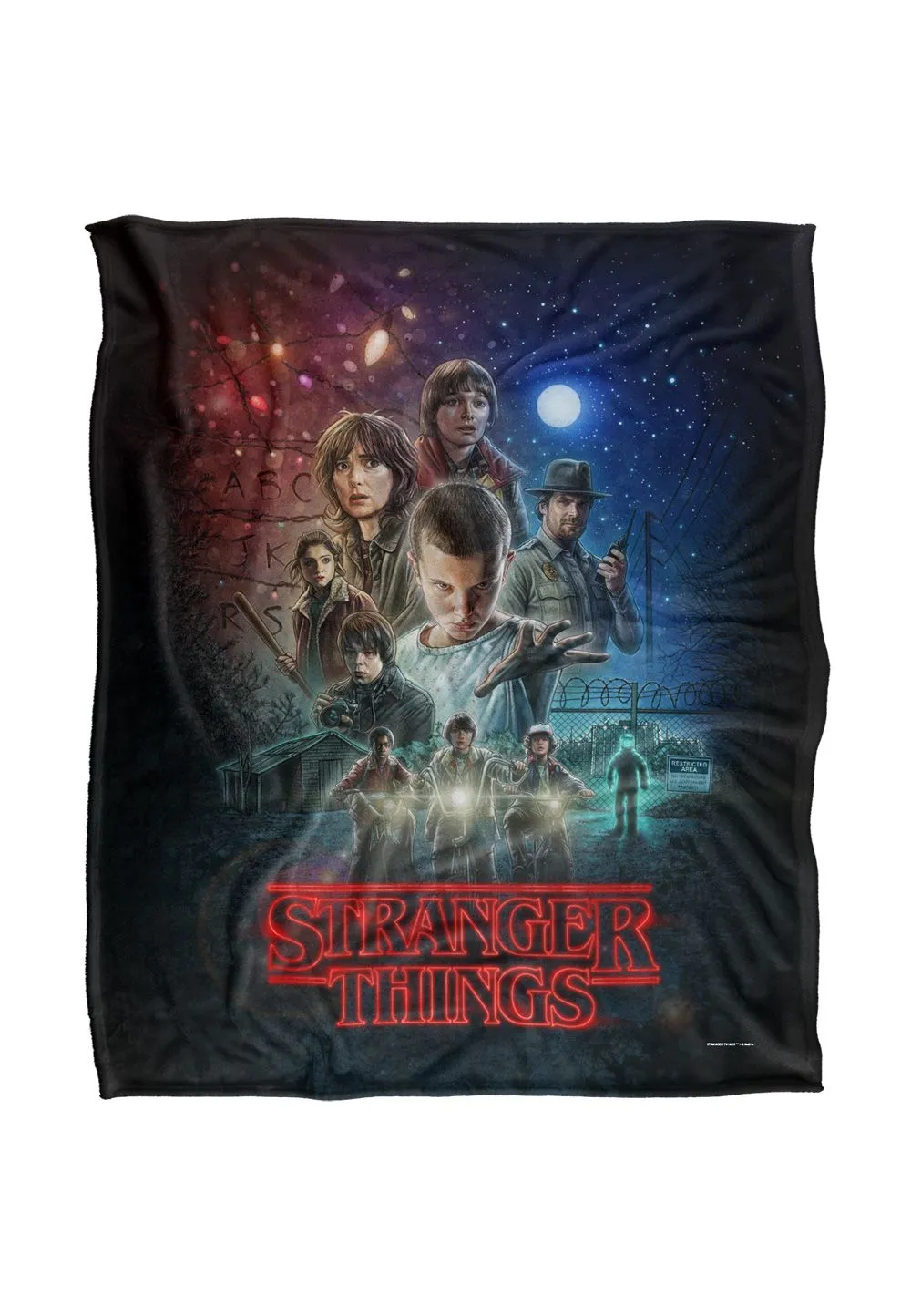 Stranger Things Season One Officially Licensed Silky Touch Super Soft Throw Blanket 152 x 127 cm in White