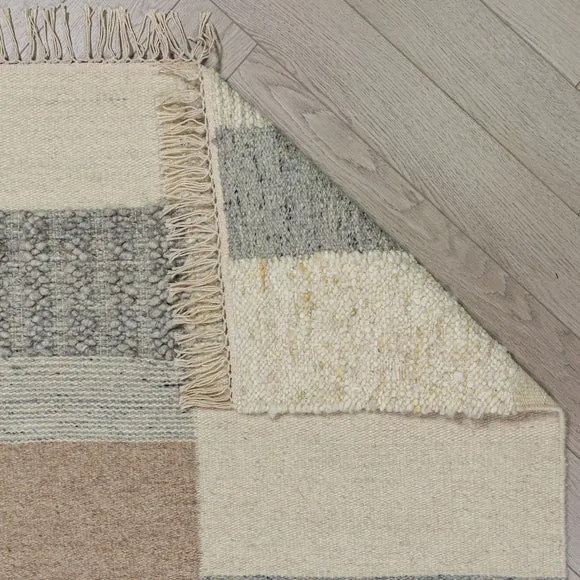 Tonal Patchwork Wool Rug 3